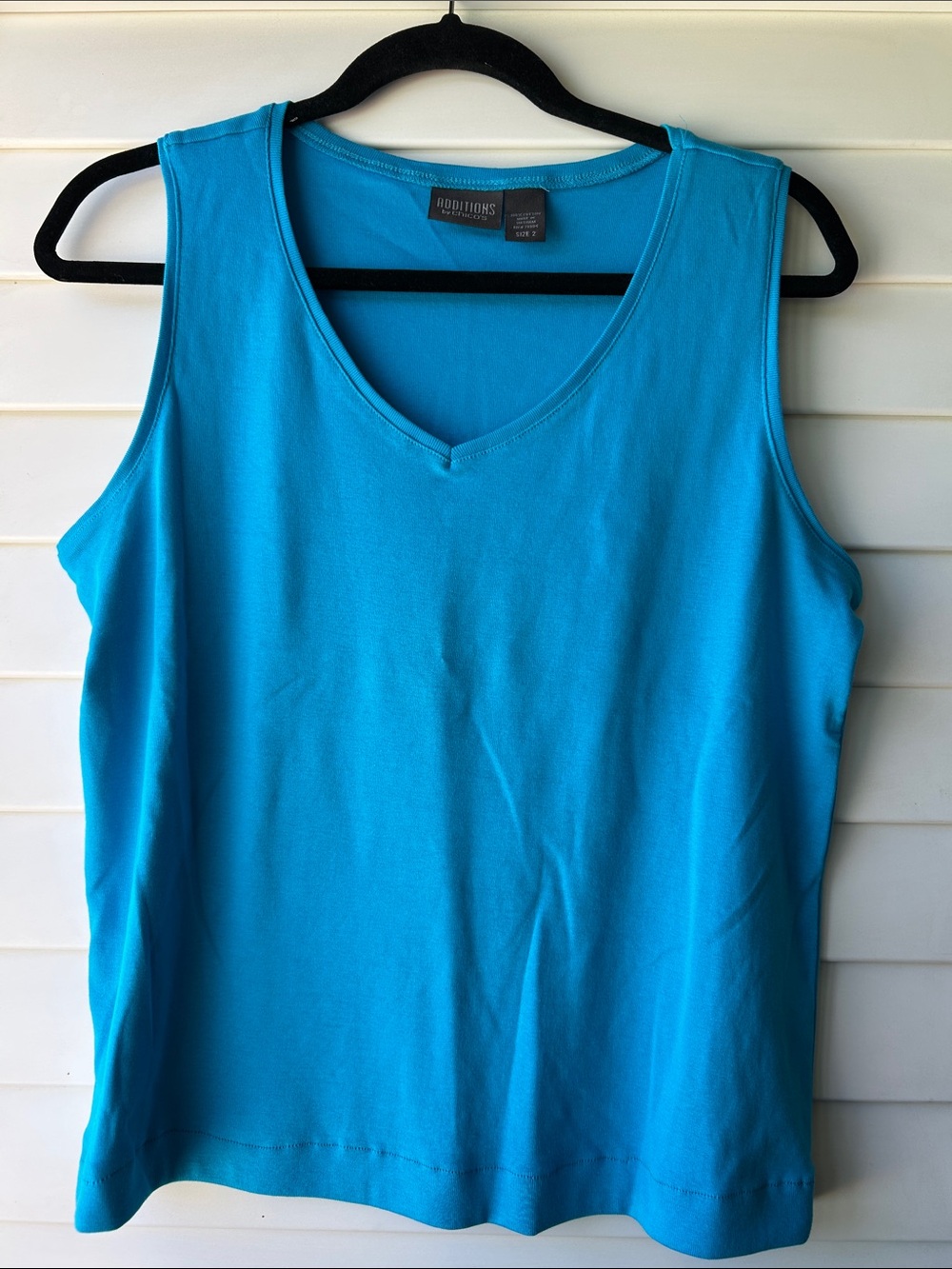 Additions by Chico's Women's V-Neck Tank Top in Bright Turquoise